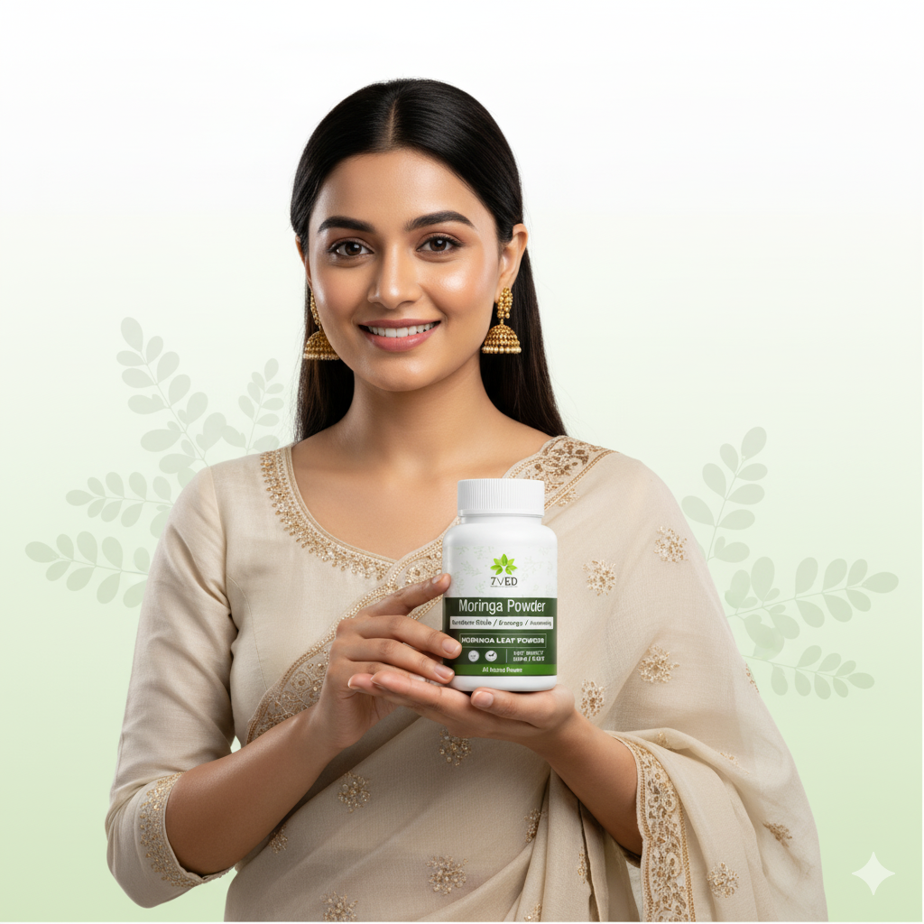 7VED Moringa Powder - 100g | Pure Moringa Oleifera Leaf Powder | Plant-Based Superfood for Energy, Immunity & General Wellness