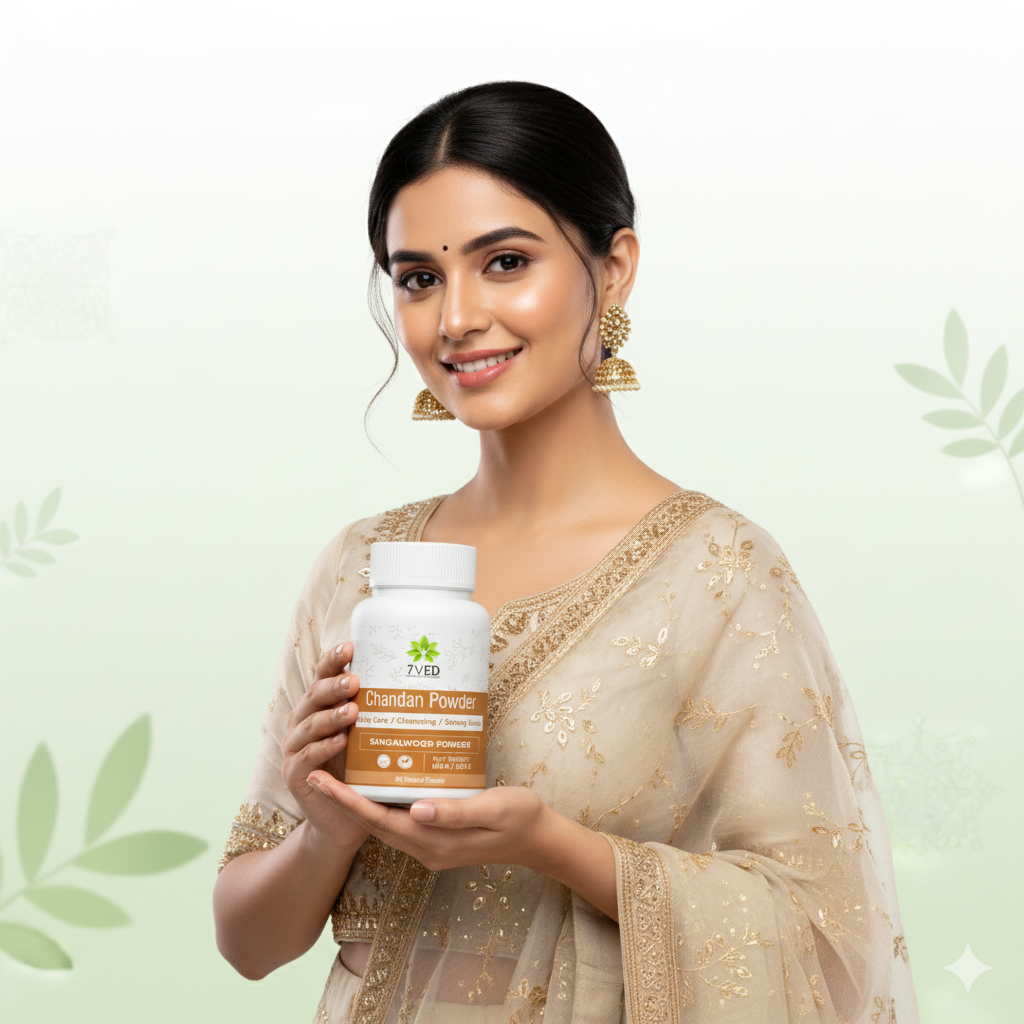 7Ved Chandan (Sandalwood) Powder – Cooling Agent & Skin Soother