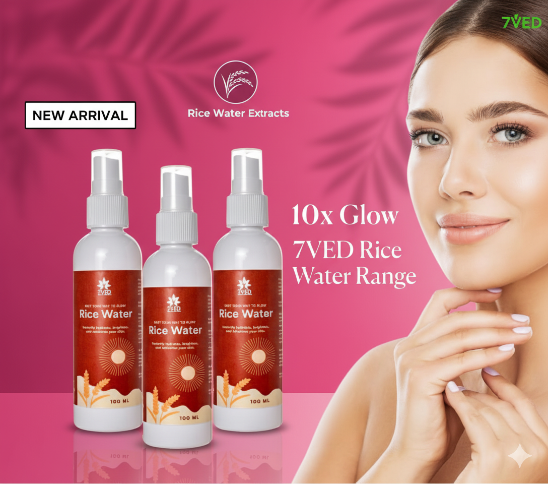 7VED Rice Water Toner For Skin Brighten, Hydrate & Rejuvenate Your Skin Pack of 3