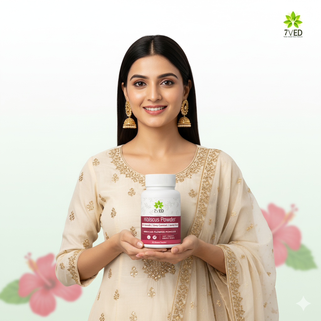7VED Hibiscus Powder for Hair Growth & Thickening | Natural Hair Mask for Shine, Softness & Scalp Health